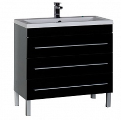 Aquanet Мебель для ванной "Верона 90" черная напольная (230317) – фотография-2