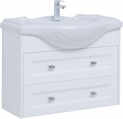 Aquanet Мебель для ванной Монте 85 подвесная белая матовая – фотография-2