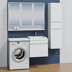 СанТа Мебель для ванной под стиральную машину Марс 120 R 1 ящик подвесная белая – фотография-2