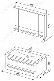 Aquanet Мебель для ванной Нота 100 камерино белая (230300) – фотография-2