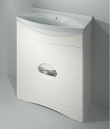 Какса-а Мебель для ванной Каприз 75 L с ящиками белая – фотография-2