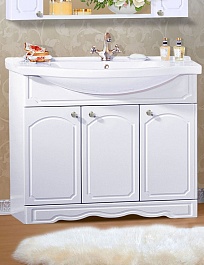 Бриклаер Мебель для ванной Лючия 100 белая – фотография-7