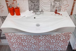 Sanflor Мебель для ванной Санфлор 100 белая/патина красная – фотография-4
