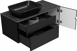 Misty Мебель для ванной Роял 100 подвесная черная матовая – фотография-7