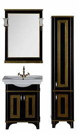 Aquanet Мебель для ванной Валенса 70 черный краколет/золото (180462) – фотография-3