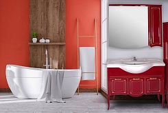 ASB-Woodline Мебель для ванной Эмили 105 красный/ патина золото – фотография-5