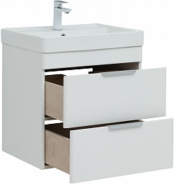 Aquanet Мебель для ванной Ирис New 60 2 ящика подвесная белая глянцевая – фотография-7