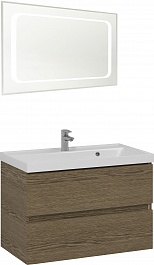 Водолей Мебель для ванной Best 80 подвесная дуб крымский коричневый – фотография-1
