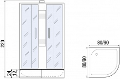 River Душевая кабина Nara Light Б/К XL 90/24 MT – фотография-8