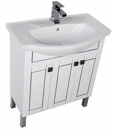 Aquanet Мебель для ванной "Честер 75" белый/серебро – фотография-2