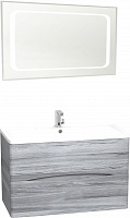 Водолей Мебель для ванной Adel 100 подвесная лиственница структурная контрастно-серая