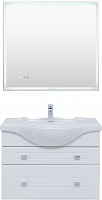 Aquanet Мебель для ванной Рондо 85 подвесная белая глянцевая