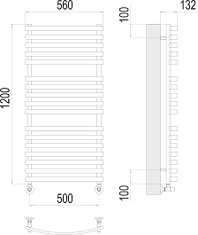 Terminus Полотенцесушитель водяной Капри П17 500x1200 хром – фотография-3