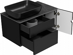 Misty Мебель для ванной Роял 80 подвесная черная матовая – фотография-7