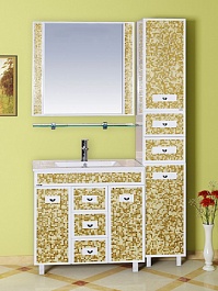 Misty Зеркало для ванной Морена 90 золотая мозаика – фотография-2