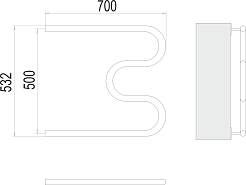 Terminus Полотенцесушитель водяной М-образный 32 500x700 хром – фотография-3