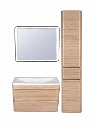 Style Line Мебель для ванной подвесная Атлантика 100, Люкс ясень перламутр, PLUS – фотография-6