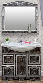 Sanflor Мебель для ванной Адель 100 венге, патина серебро – фотография-1