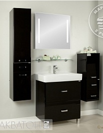 Акватон Мебель для ванной "Америна 80 Н" черная – фотография-2