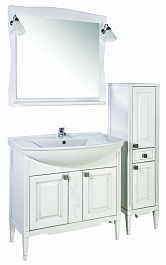 ASB-Woodline Мебель для ванной Модена 85 белая, массив ясеня – фотография-5