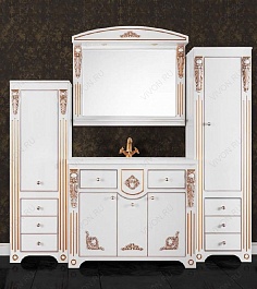 Водолей Мебель для ванной "Версаль 105" белая/золото – фотография-2