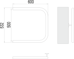Terminus Полотенцесушитель водяной П-образный 32 500x600 хром – фотография-3