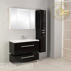 Акватон Мебель для ванной "Мадрид 100 М-1" ZSH черная – фотография-3