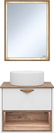 Brevita Мебель для ванной Bergen 60 подвесная дуб галифакс олово/белая – фотография-1