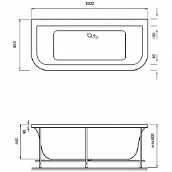 Vayer Акриловая ванна Options BTW 185x85 – фотография-6