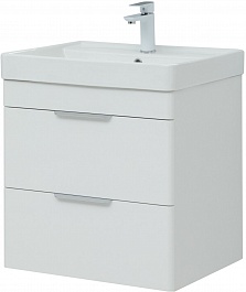 Aquanet Мебель для ванной Ирис New 60 2 ящика подвесная белая глянцевая – фотография-6