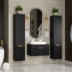 Brevita Мебель для ванной Enfida 70 подвесная черная – фотография-2
