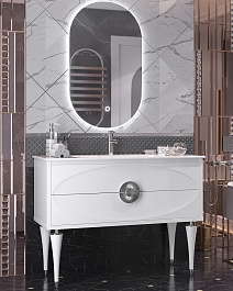 Opadiris Мебель для ванной Ибица 120 с овальным зеркалом белая/хром – фотография-1