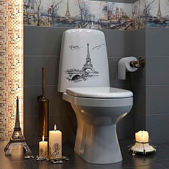 Оскольская керамика Унитаз-компакт Эльдорадо, декор Париж – фотография-3