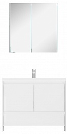 Velvex Мебель для ванной напольная Klaufs 100 белая – фотография-1