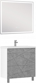 Vigo Мебель для ванной Geometry 2-800 белая/бетон – фотография-1