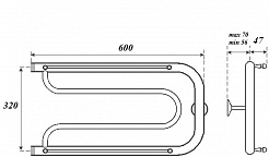 Point Полотенцесушитель водяной 320x600 PN21336P с полкой хром – фотография-3