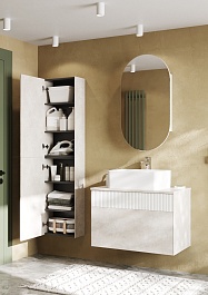 Акватон Мебель для ванной Марбл 80 подвесная слэйт/белая матовая – фотография-3