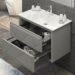  Мебель для ванной Луиджи 90 серый матовый – фотография-8
