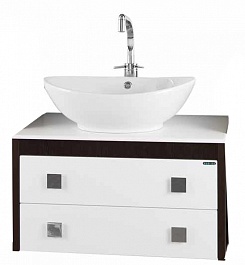 Водолей Мебель для ванной "Сильвия S-40 75" белый/венге – фотография-3