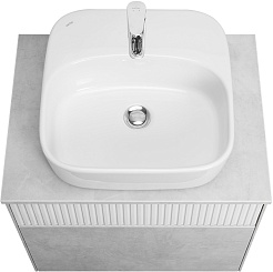 Акватон Мебель для ванной Марбл 60 Одри Soft подвесная слэйт/белая матовая – фотография-7