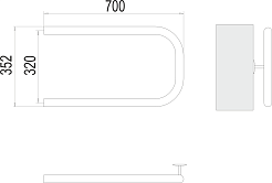 Terminus Полотенцесушитель водяной П-образный 32 320x700 хром – фотография-3