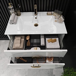 Opadiris Мебель для ванной Ибица 90 белая/золото – фотография-9