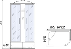 Мономах Душевая кабина 110x80 XL 110/80/44 МЗ L – фотография-15