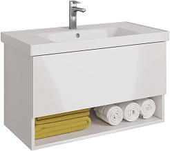 Dreja Мебель для ванной Perfecto 90 подвесная белая – фотография-4