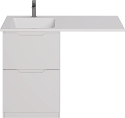 Dreja Мебель для ванной Bona 120 L под стиральную машину белая – фотография-7