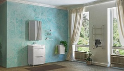 Velvex Мебель для ванной Iva 60 напольная, белая, зеркало-шкаф – фотография-6