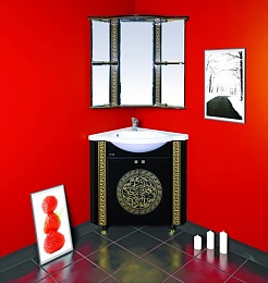 Misty Мебель для ванной Olimpia Lux 60 угловая черная патина R – фотография-2