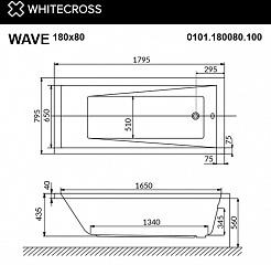WhiteCross Акриловая ванна Wave 180x80 – фотография-4