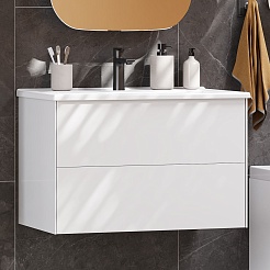 Акватон Мебель для ванной Сохо 75 R подвесная белая – фотография-3