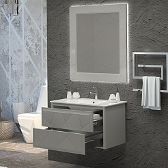  Мебель для ванной Луиджи 90 серый матовый – фотография-6